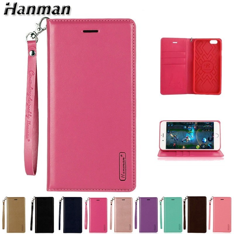 Untuk iPhone 15 Pro Max/14 Pro Max/13 ProMax /12 Pro Max Hanman Luxury Leather Case 13 mini /11 Pro 