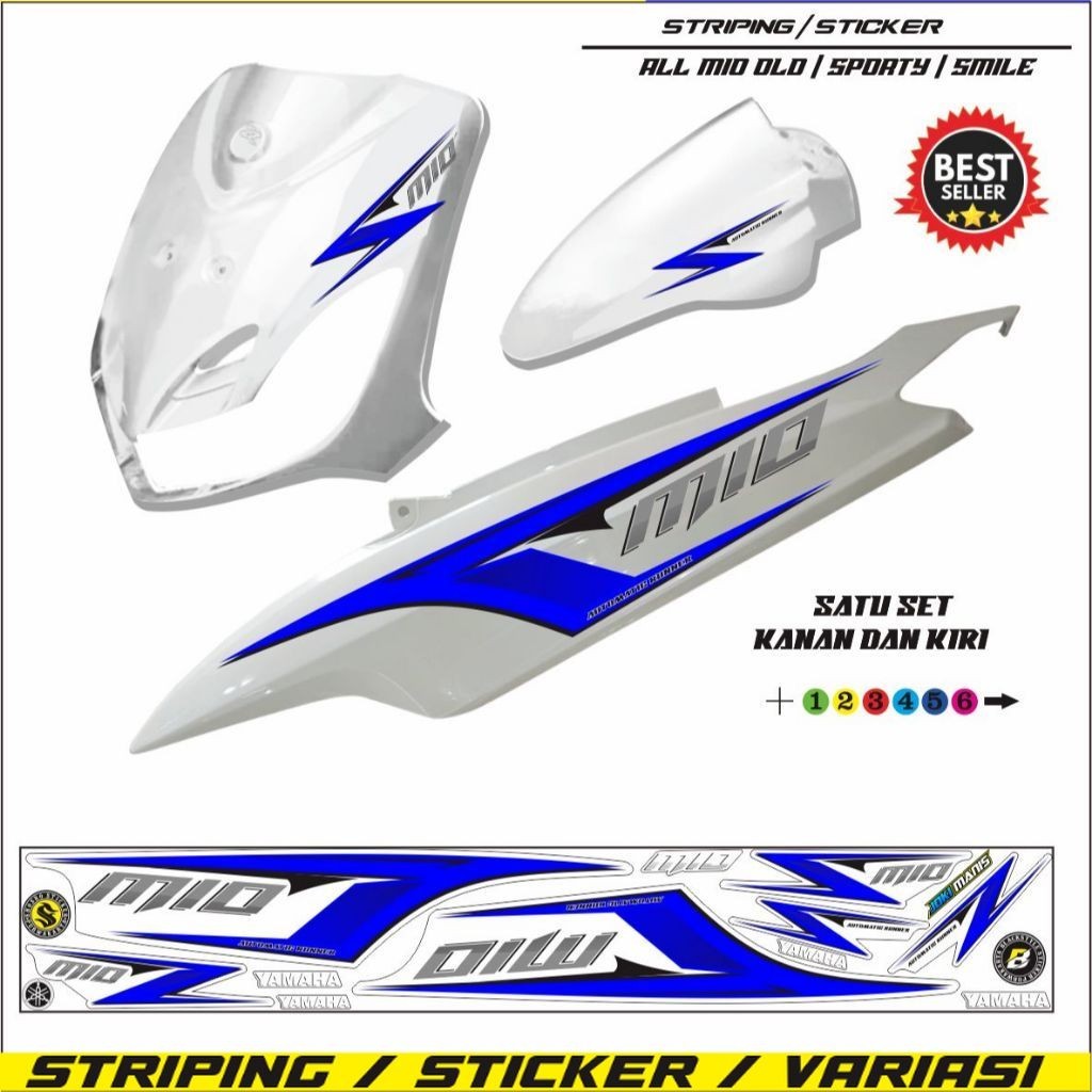 striping mio SMILE VARIASI / STIKER MOTIF SIMPLE LIS MOTOR YAMAHA ALL MIO OLD CARBU / SMILE STIKER S