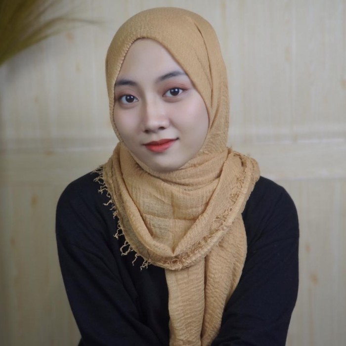 MeiChen PASHMINA CRINKLE Shawl Jilbab Kusut Lavanya FULL - latte