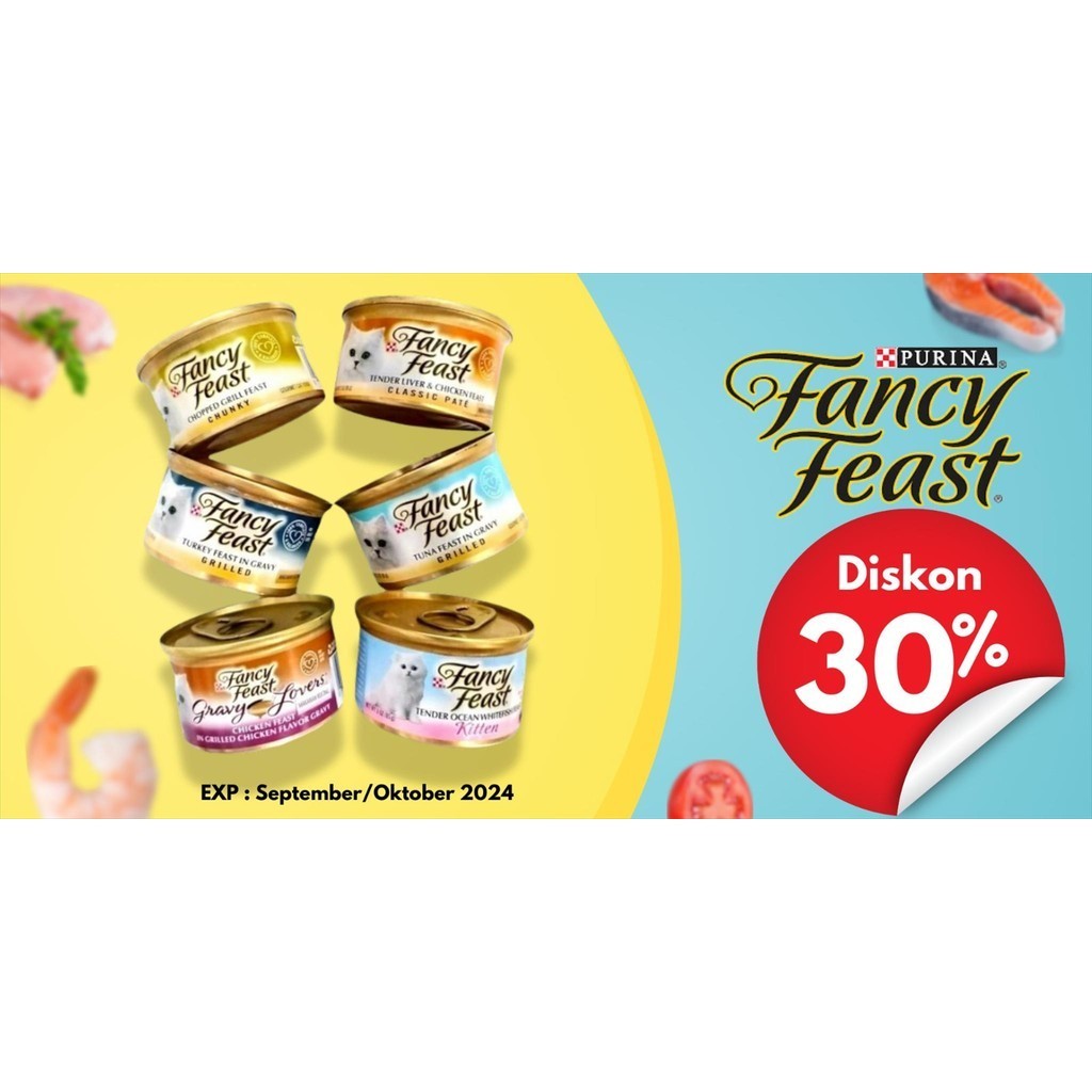 (PROMO 30%) FANCY FEAST  KALENG 85GR