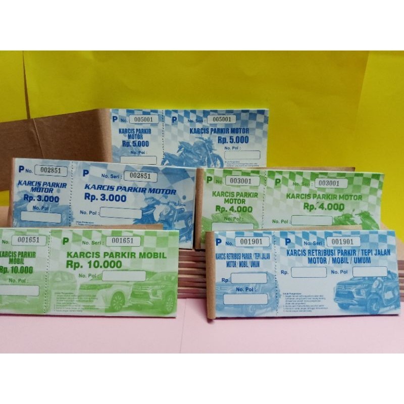 

KUPON KARCIS PARKIR MOTOR MOBIL BUS TRUCK MURAH ISI 50 LEMBAR BISA COD
