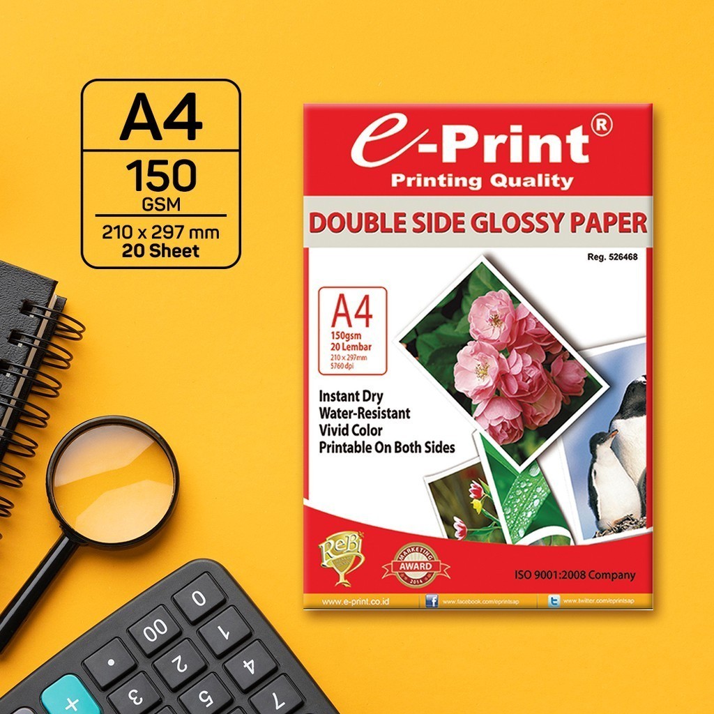Kertas Foto Double Side Glossy Photo Paper E-Print A4 20 Halaman -ARM