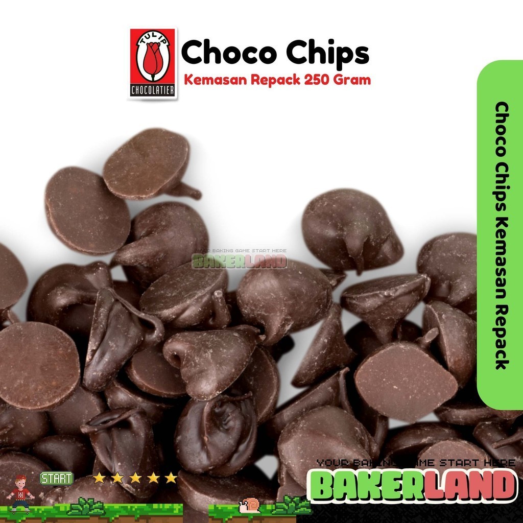 

Tulip Choco Chip Repack 250gr / Choco Chip Cokelat / Choco Chip Tulip Repack / Choco Chip Tulip Cokelat
