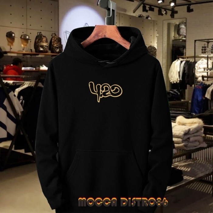 TOKOSANIA Jaket Hoodie 420 Pullover Sweater Hodie Fourtwenty Premium M L XL XXL - Hitam, M