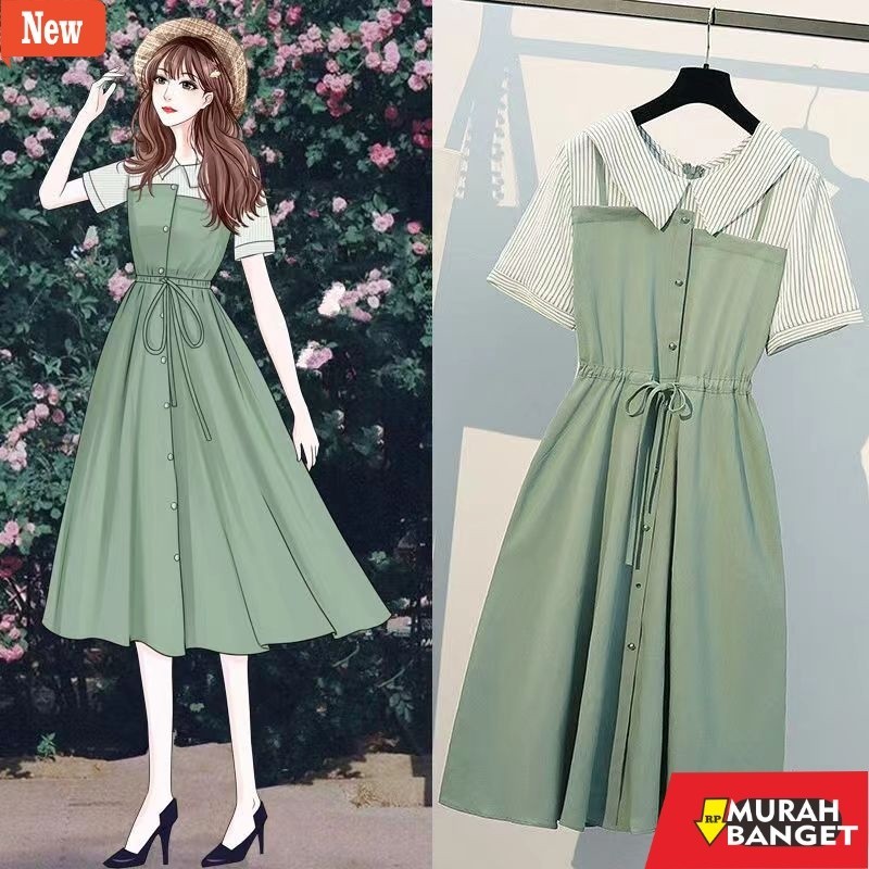 dress wanita kekinian COD model menyatu/dress korean style wanita/Dress/dress korea/dress wanita/dre