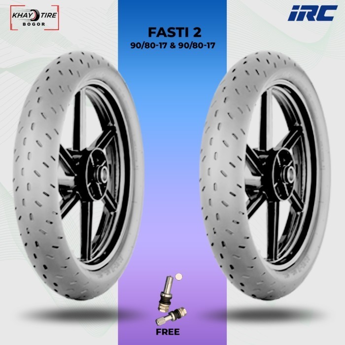 Sepasang Ban Tubles Motor Bebek IRC FASTI 2 90/80 dan 90/80-17