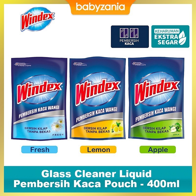 Windex Glass Cleaner Liquid Cairan Pembersih Kaca Refill -  400 ml