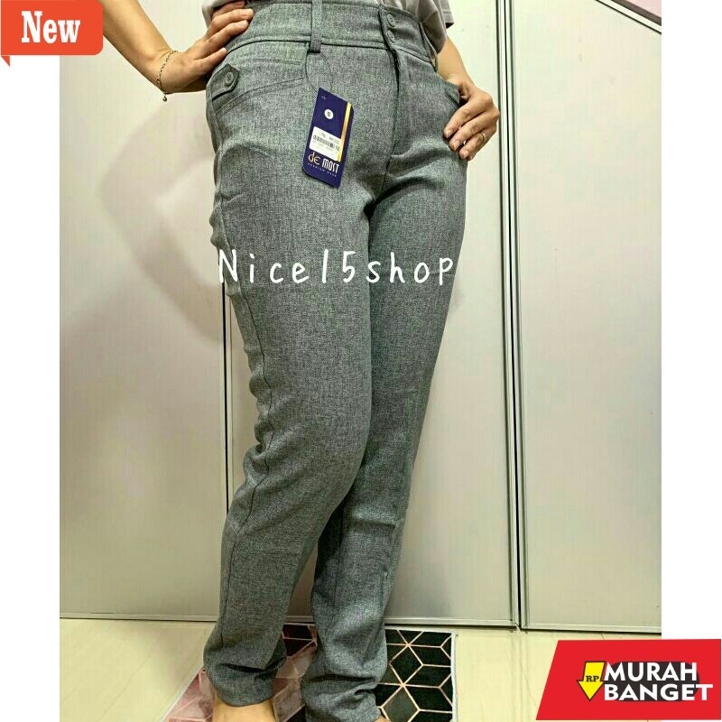 Celana kerja wanita yg viral- Celana kerja wanita Demost kantong kancing