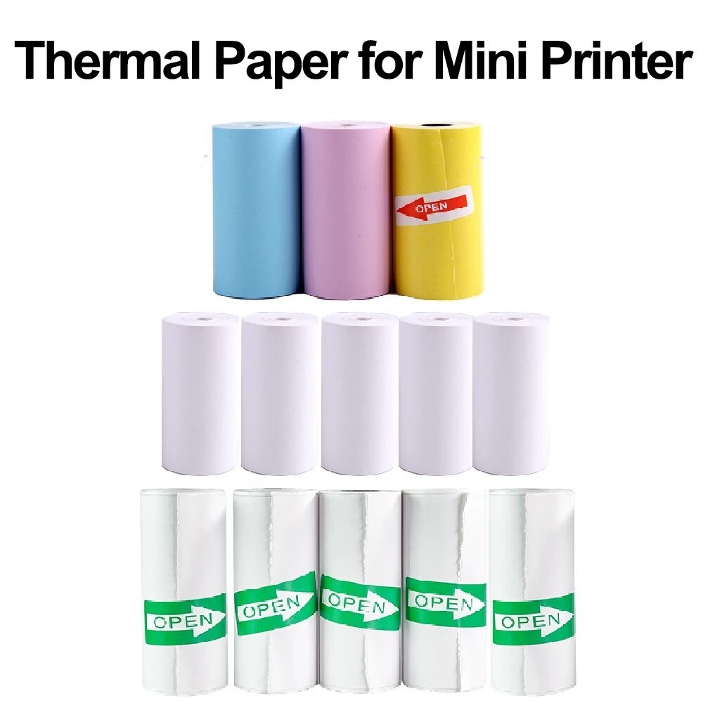 

Thermal Paper White Colorful Adhesive Sticker Label Paper Print For Pocket Thermal Printer