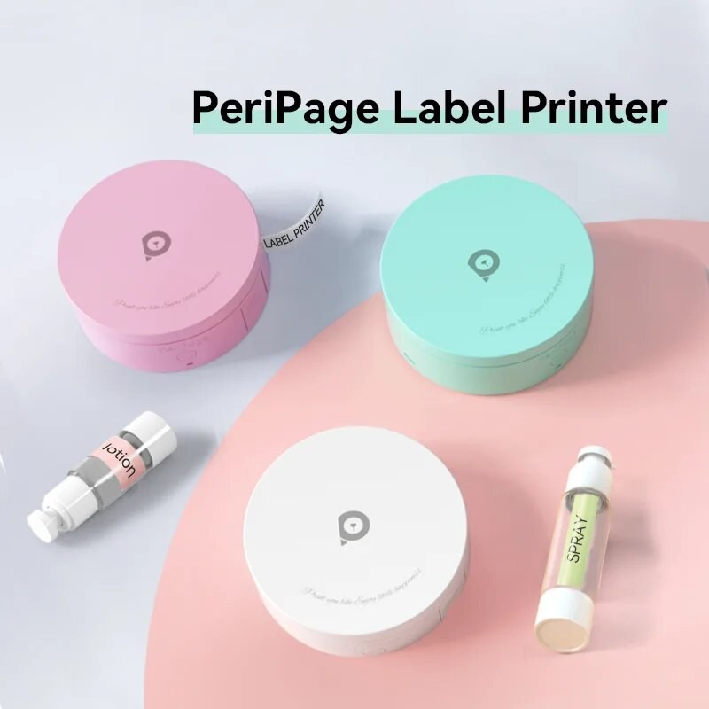 

PeriPage L1 Plus Mini Label Sticker Printer For Notes Kitchen Storage Office File Bookmarks Can Be Pasted Colorful Tapes Choice