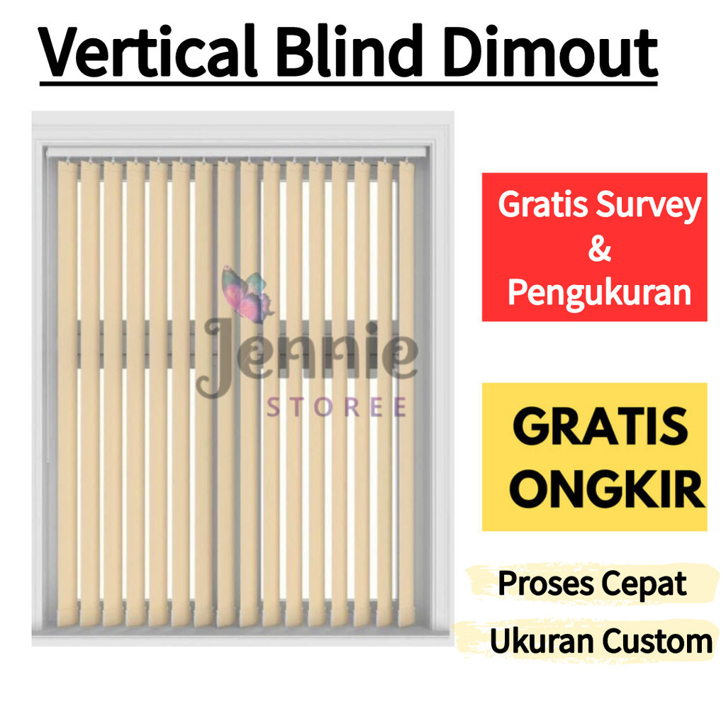 ( Jenniestoree ) Vertical Blind Dimout /Krei Blind /Tirai Lipat /Tirai Kantor /