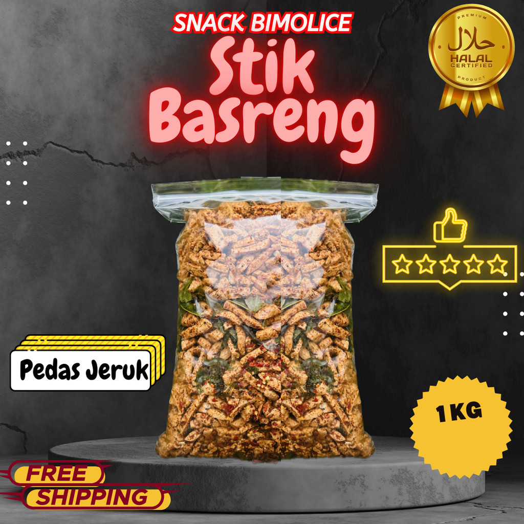 

Cemilan Baso Goreng/Basreng Stik 1kg/Pedas Daun Jeruk Kriukk snack Food