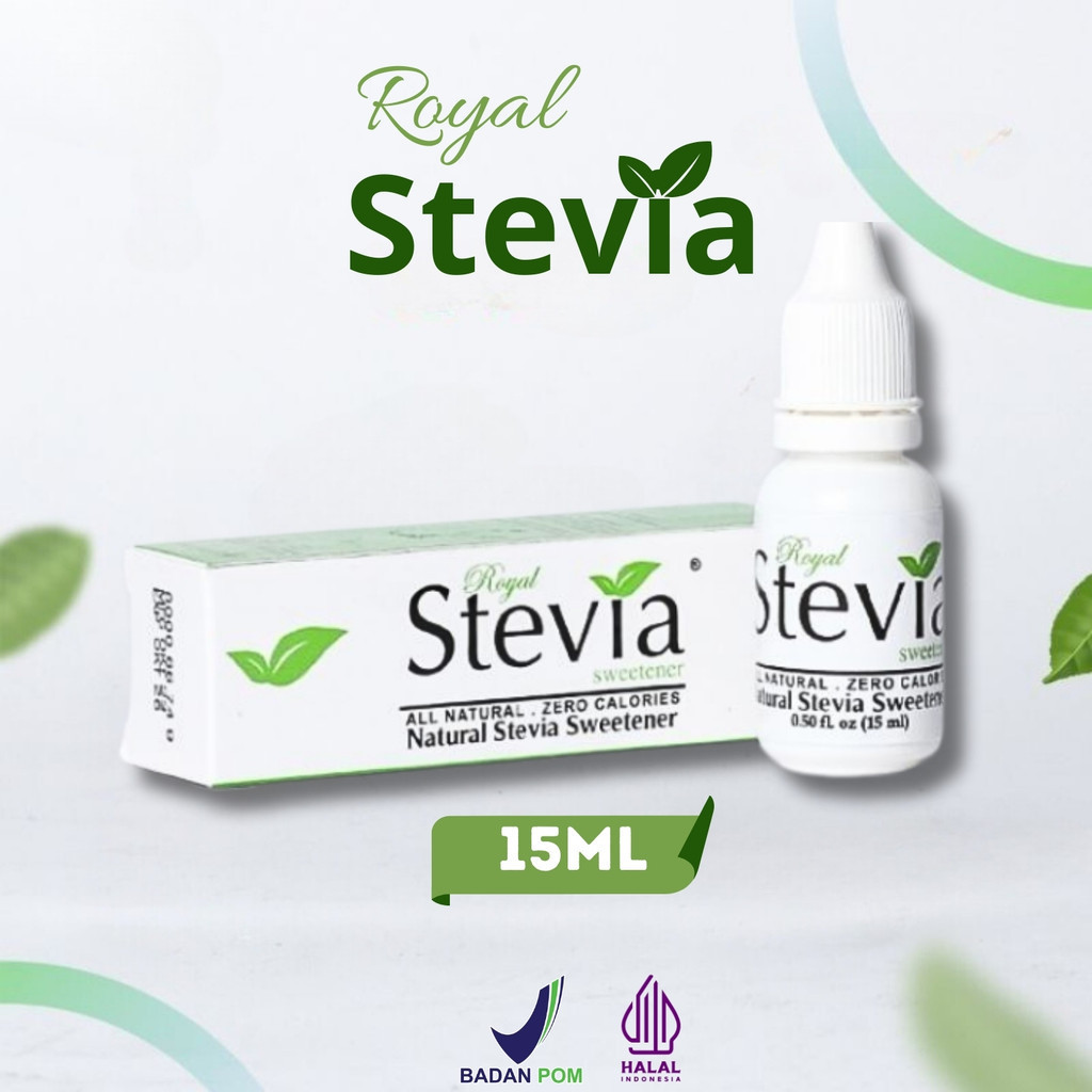 

Royal Stevia 15ML Pemanis Alami Cair Natural Sweetener Pengganti Gula 0 Klaori Halal Bpom