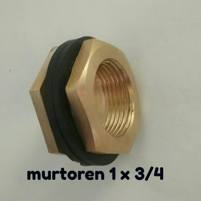 Mur toren 1 x 3/4 inch Kuningan mur tandon neple nepel verlop tandon