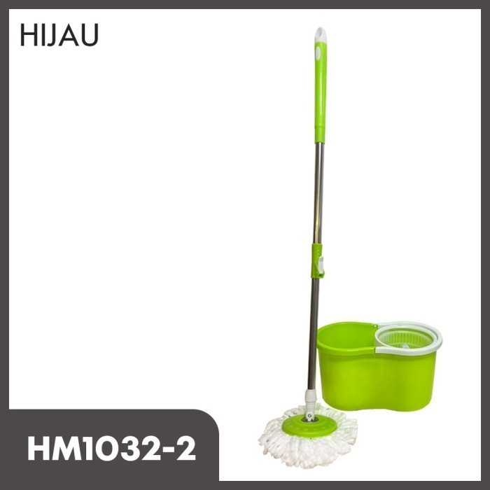Set Alat Pel Lantai Super Spin Mop Dengan Ember Pencuci Putar - HM1032-2