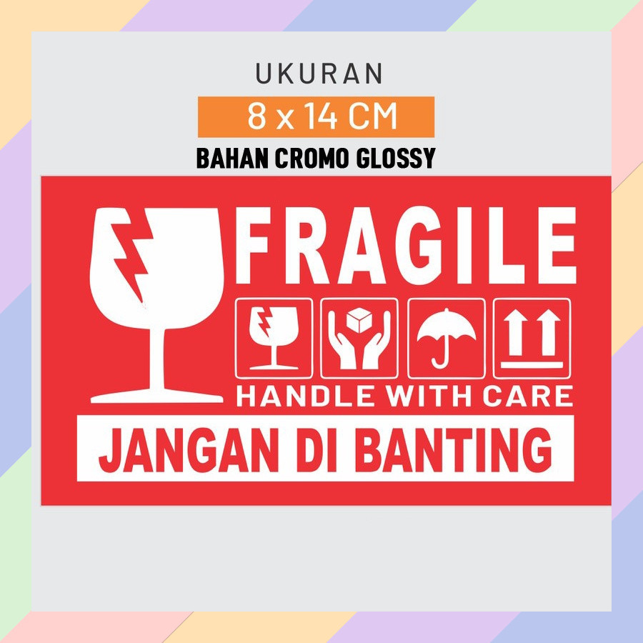 

AL41 Sticker Fragile Warna Merah BESAR Awas Pecah Stiker Olshop Online Shop 13M5