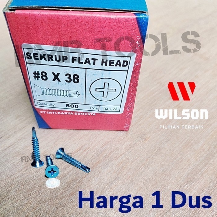 x1Dus Sekrup Roofing SDS FH 8x38 Wilson / Baut Skrup Baja Ringan FH 8