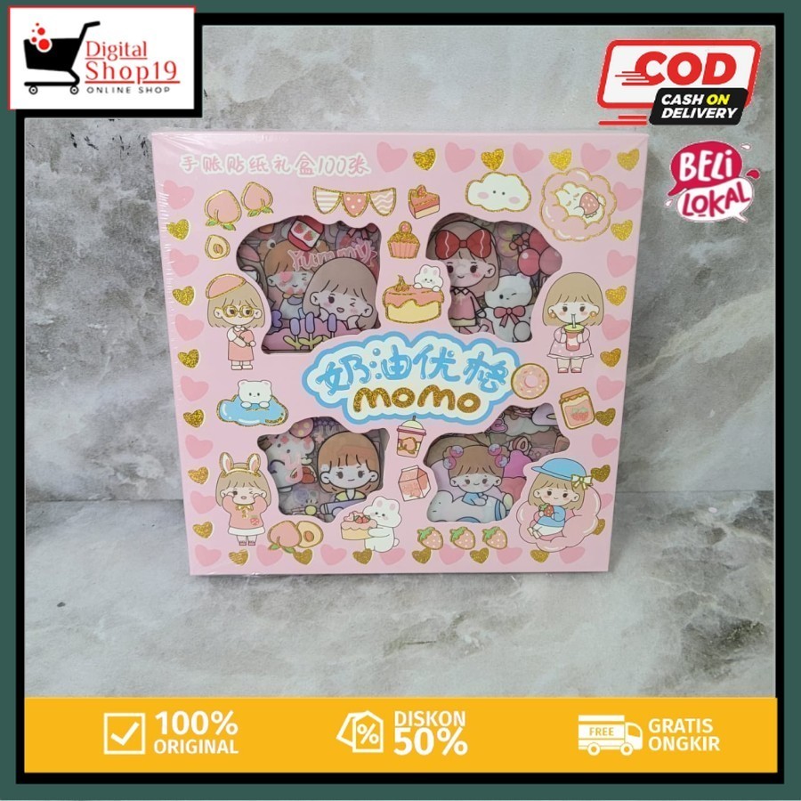

DS.ID COD Stiker Momo x BTS 100 pcs Stiker Motif Korea Lucu Anti Air Stiker per 1 box