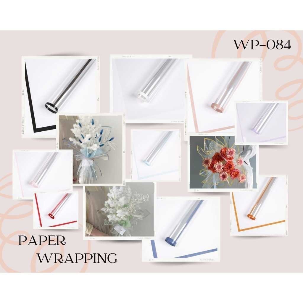 

[20 LEMBAR] WP084 - FLOWER WRAPPING COLORED TRANSPARANT FRAME WATERPROOF KOREAN BOUQUET