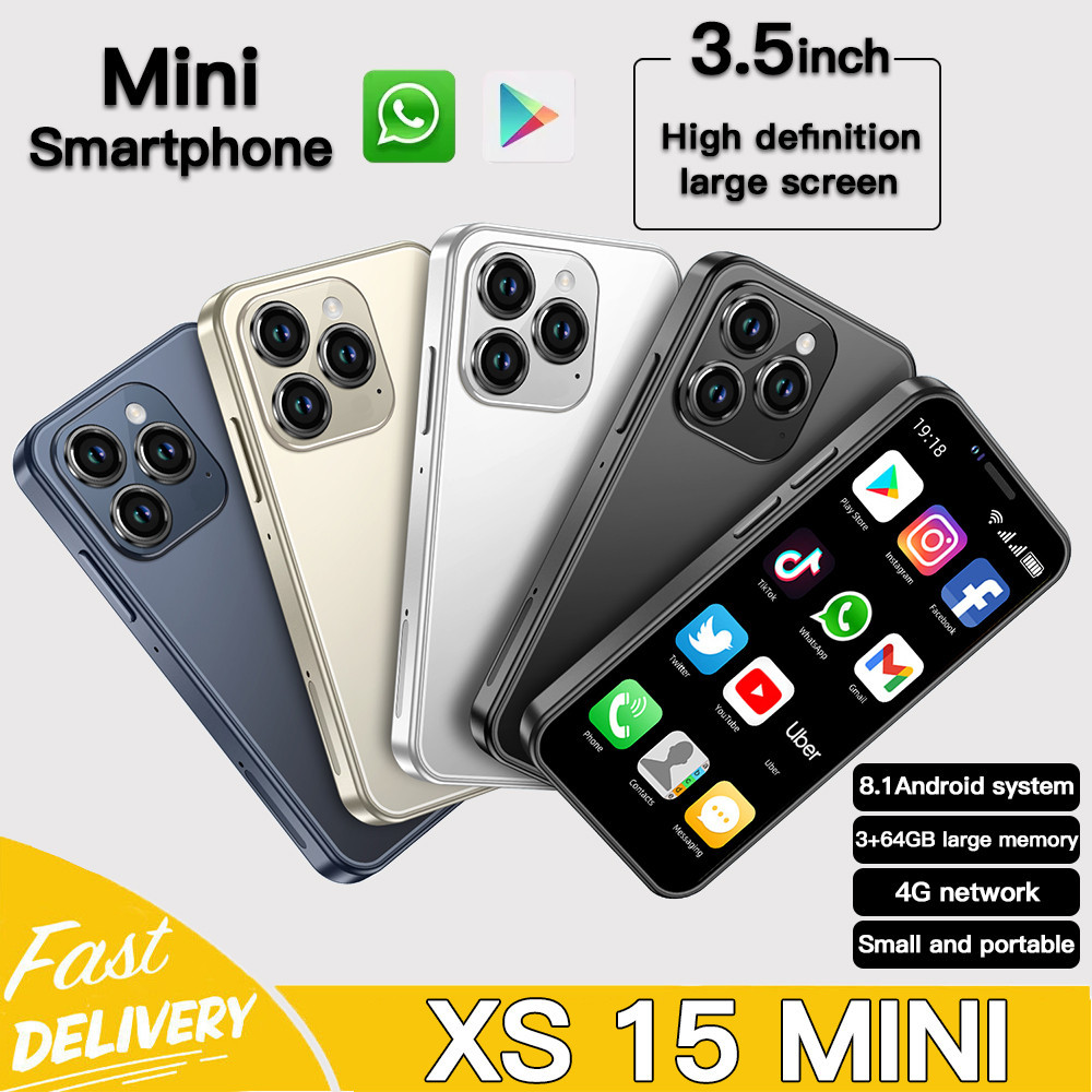 REMIK XS15 Mini 4G LTE Android Smartphone 4GB RAM 128GB ROM 3.5" Display 5MP Camera Dual SIM With Pl