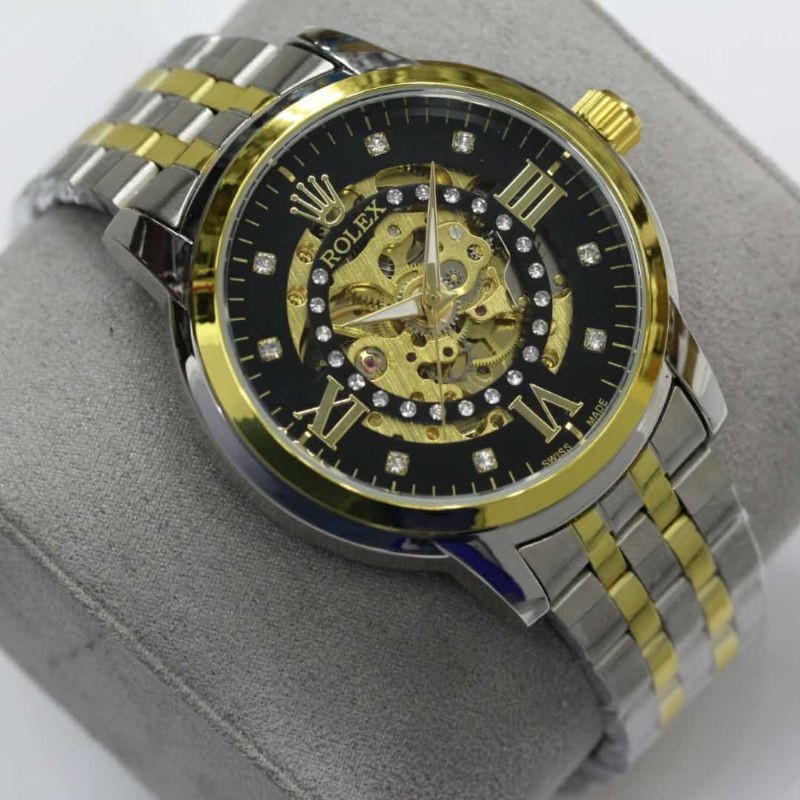 COD - sale 1  rolex automatic chain otomatis tanpa batrai jam tangan pria rantai