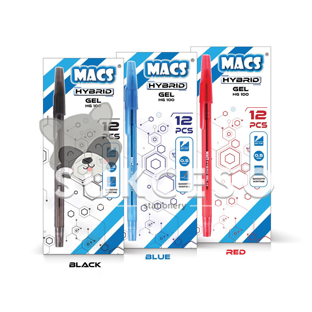 

MACS Hybrid Gel Pen HG100 SATUAN Ballpoint / Pena / Pulpen Jel 0.5mm Murah