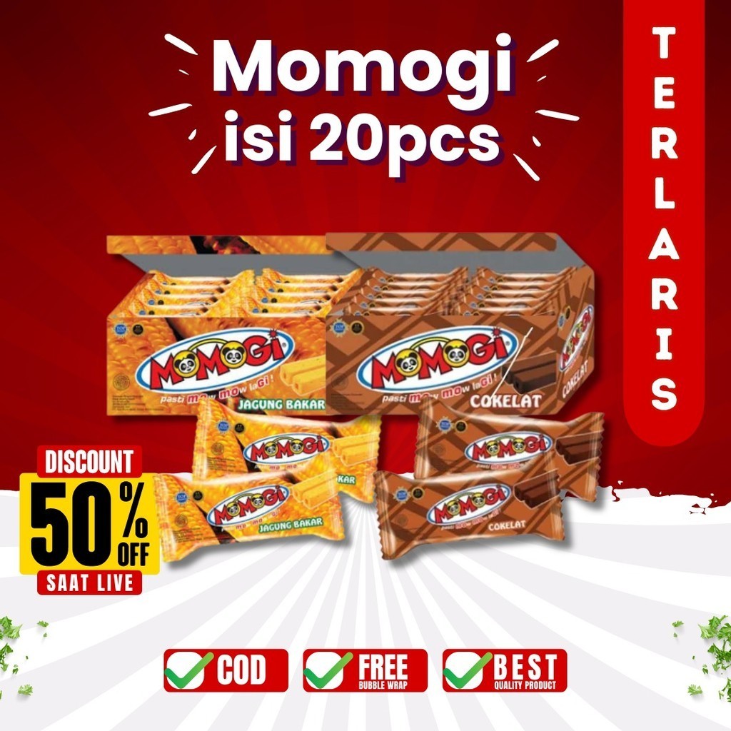 

MOMOGI SNACK Coklat/Jagung Bakar/Keju/Tutti Fruitti - Isi 20pcs @5gr / MOMOGI WAFER STICK EXTRUDAT