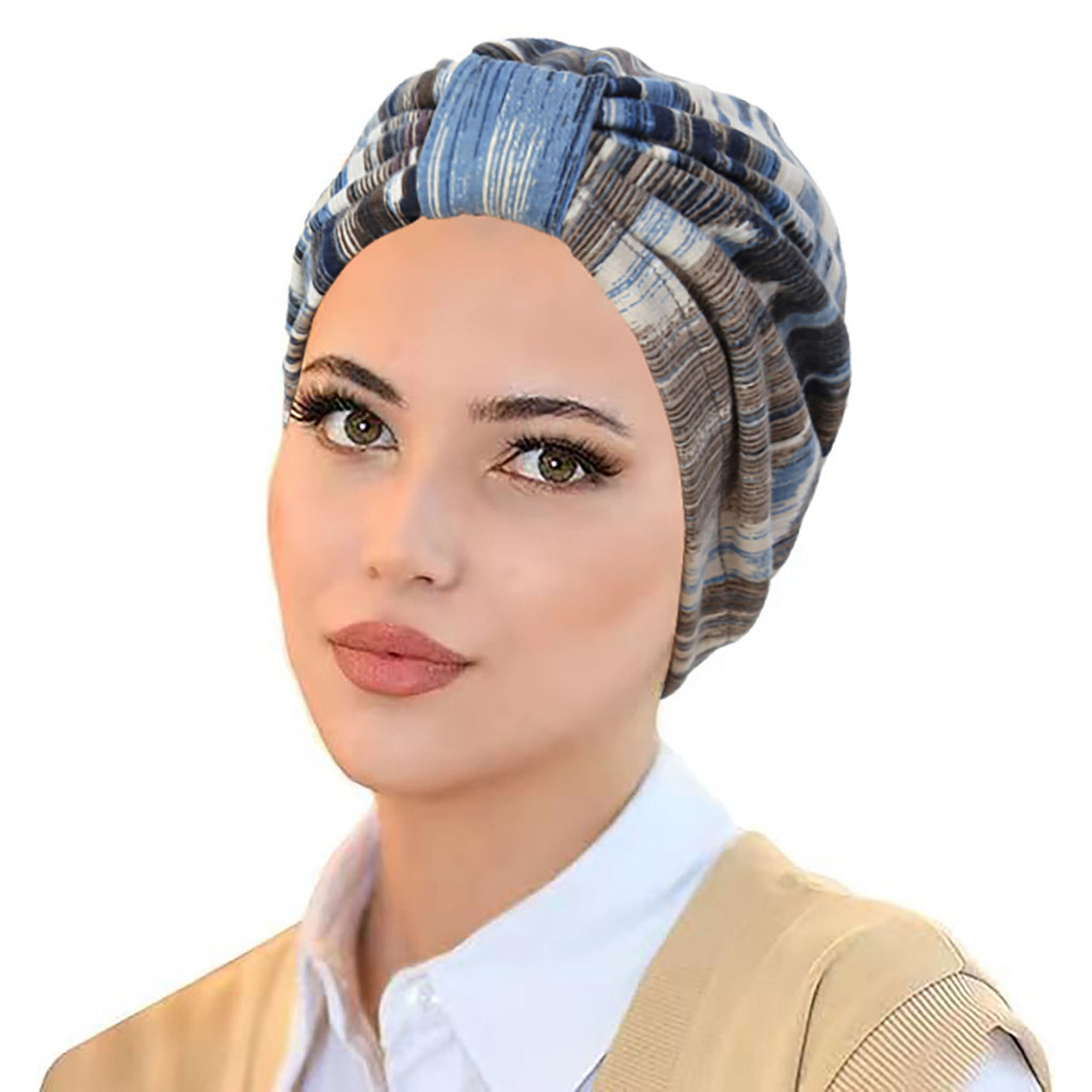 

Soft Elastic Women Muslim Hijab Caps Wrap Head Indian Turban Bonnet Fashion Print Headdress Islamic Clothing Accessories