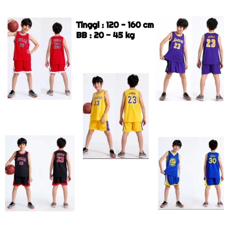 AA45RT Setelan Jersey Baju Basket Anak Kids Jersey Basketball