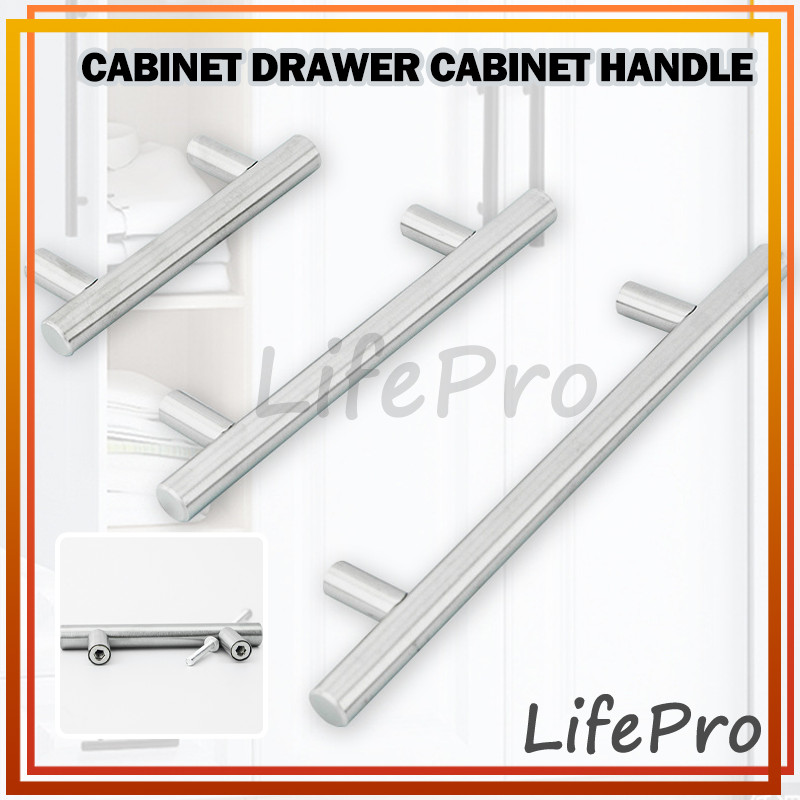 Handle Minimalis Hitam Silver Tarikan Lemari Laci Besi Kayu