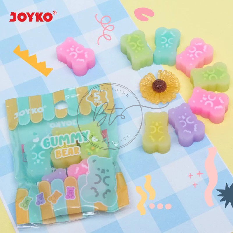 

Journamm.id (PERPAK ISI 5PCS) Penghapus Eraser Joyko ERT-136 GUMMY BEAR