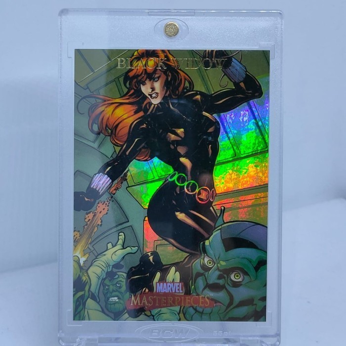 ORIGINAL Kartu Marvel Masterpieces Avengers Black Widow HOLO VERY RARE