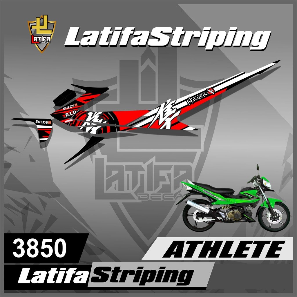 3850 Striping Sticker Motor Athlete Semifull - Striping Motor Kawasaki Athlete Desain Hayabusa Semi 