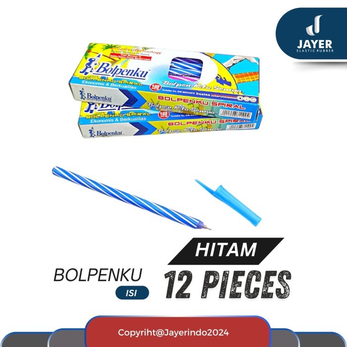 

Pulpen Ballpoint Ulir spiral 1 box 12 pcs ( 1 lusin )