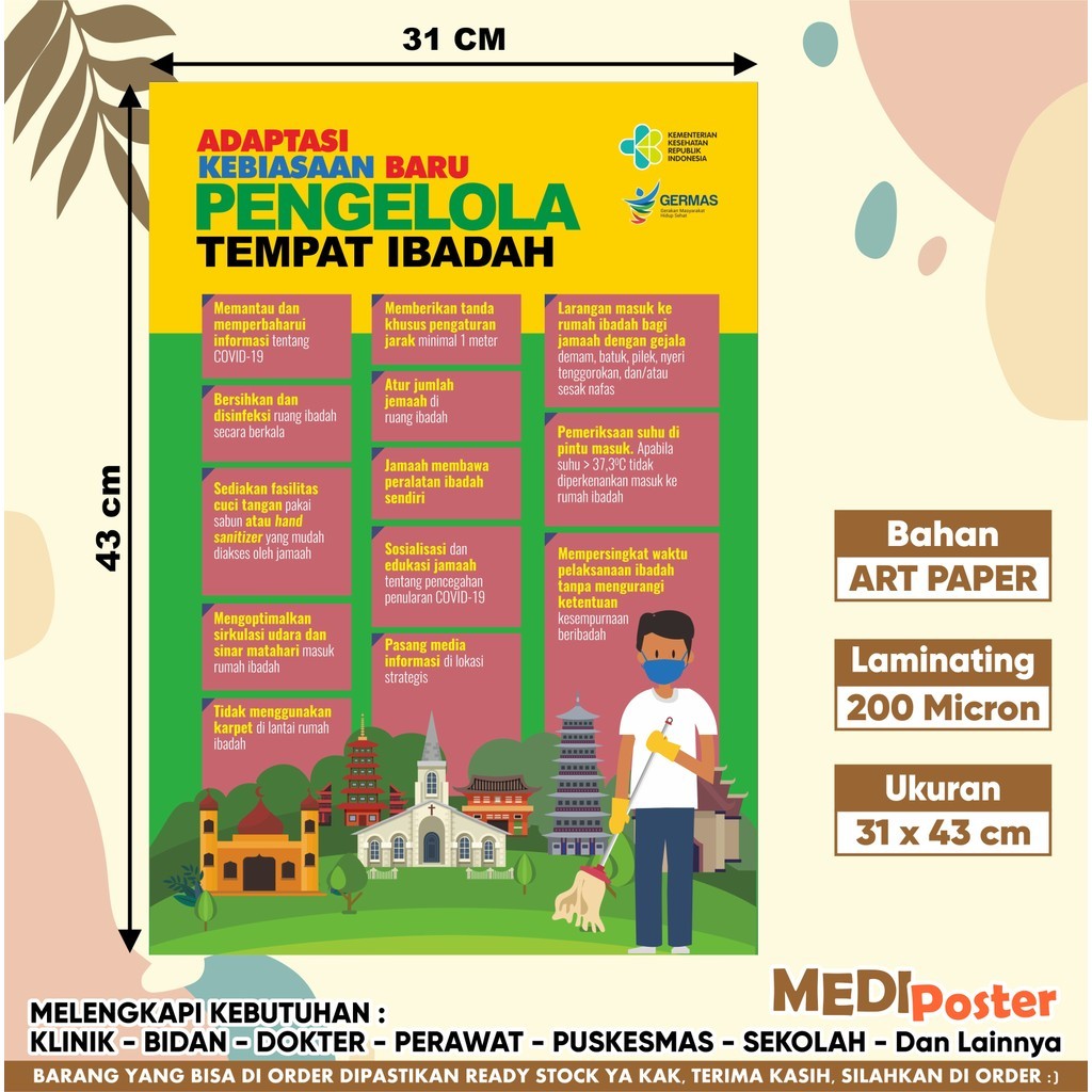 Poster Adaptasi Kebiasaan Baru Pengelola Tempat Ibadah