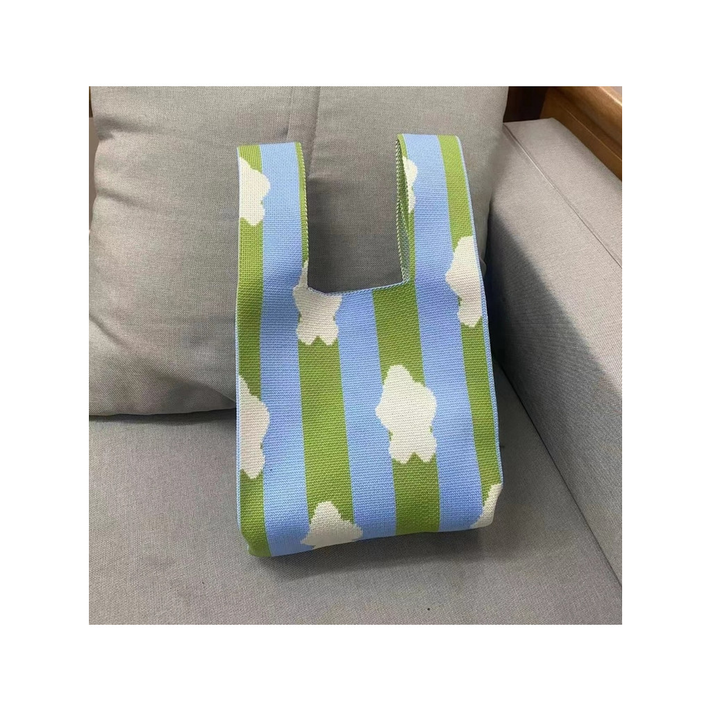 Tas wanita estetik mini korean style Tote bag cantik import Knit knot bag fashion