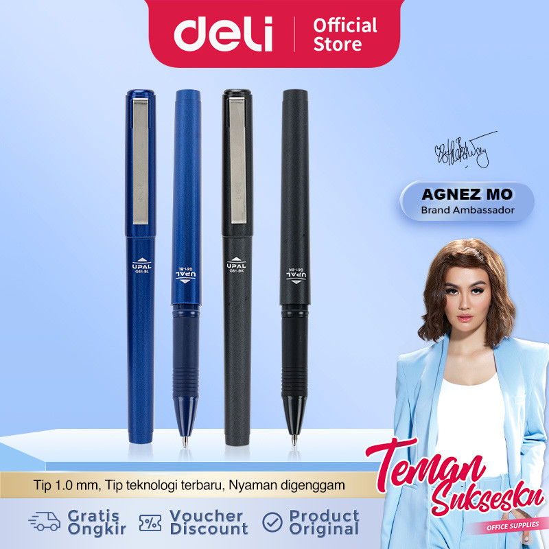 

Aceh | Deli Business Gel Pen / Pulpen Gel Profesional 1.0mm Casing Metal EG61