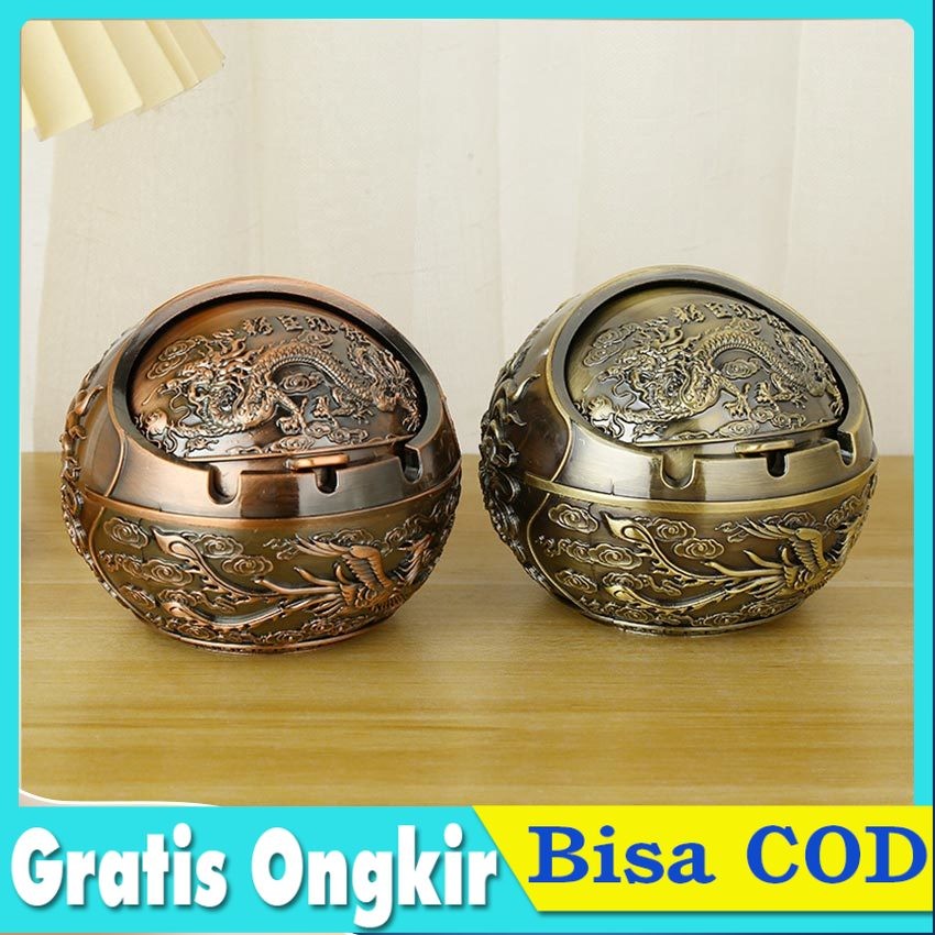 Asbak Paduan Asbak Meja Kopi Desktop Kreatif Tahan Angin Dan Tahan Jatuh Tutup Asbak Asbak Rokok Log