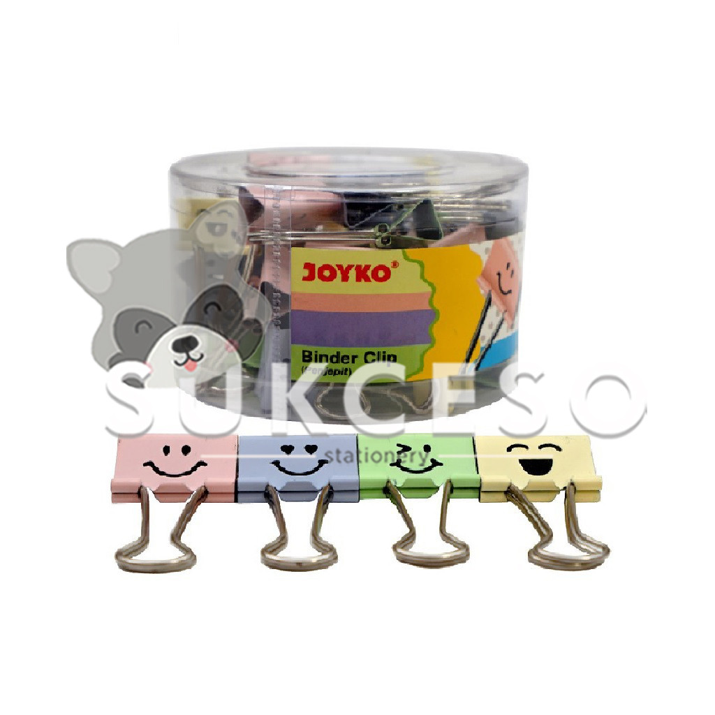 

Joyko Set Binder Clip 155 FC2 Klip Penjepit Kertas Emoticon Smile