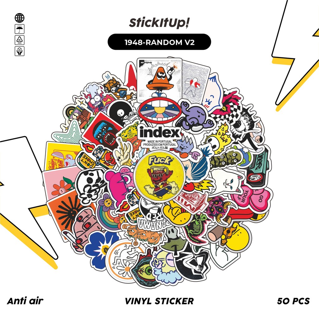 

COD✨ 50 Pcs Stiker Pack Random V6 Lucu Aesthetic Vynil Waterproof untuk Freebies Sticker Buku Journal Casing HP Laptop
