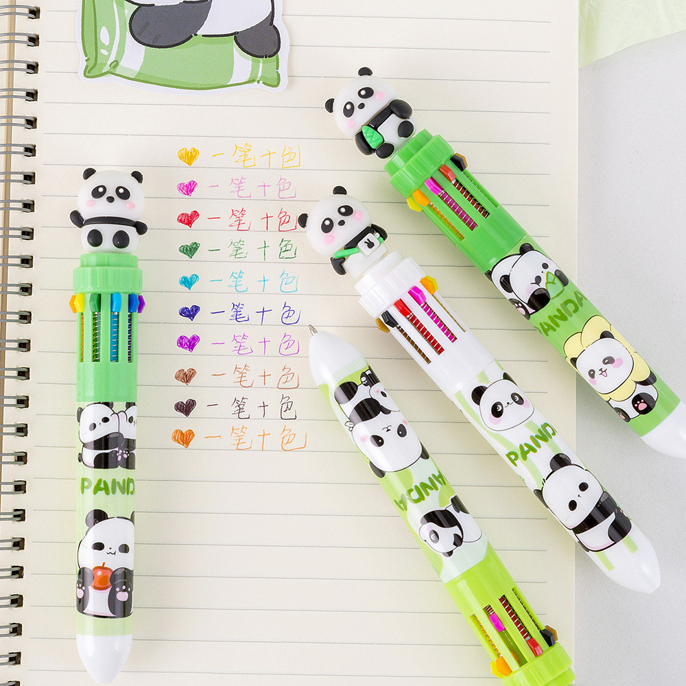 

[GROSIR ATK] PULPEN MEKANIK 10 WARNA TINTA KARAKTER PANDA 3D LUCU IMUT