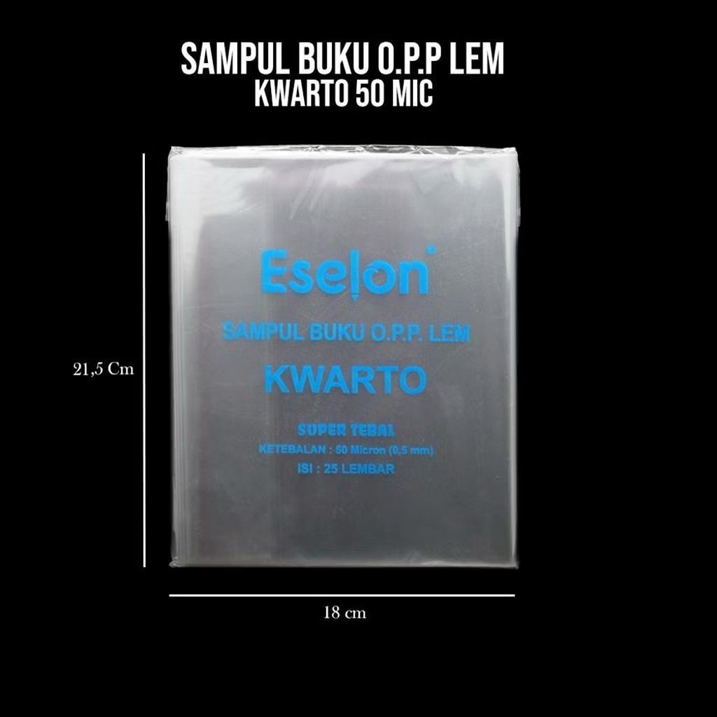 

Sampul buku Eselon OPP Kuarto 50 micron / Sampul Eselon / Sampul Plastik / Sampul Buku