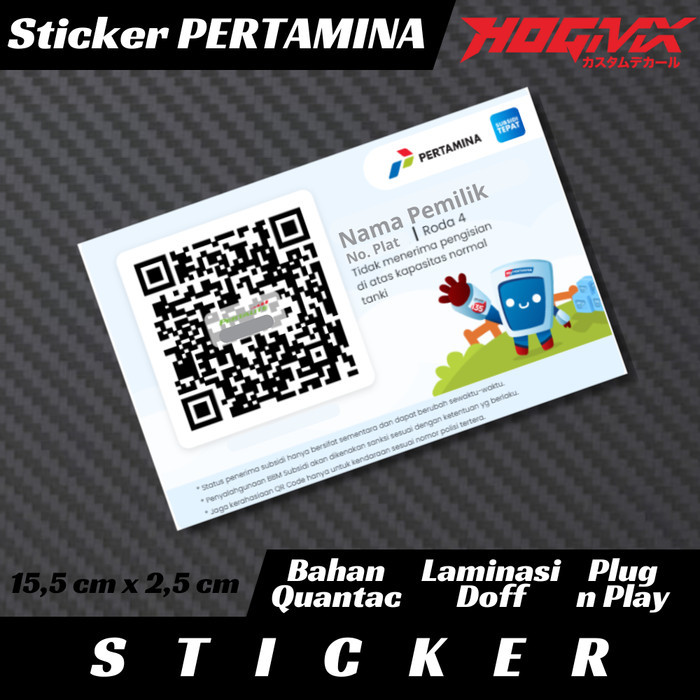 

Sticker PENGISIAN BENSIN Stiker Pertamina Bahan Quantac Laminasi Doff