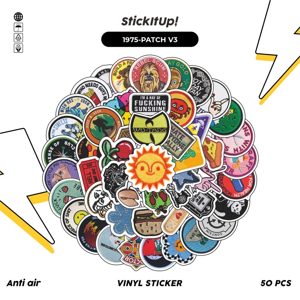 

COD✨ 50 Pcs Stiker PATCH V3 Lucu Anti Air Untuk Dekorasi Notebook Sepeda Skateboard Handphone DIY