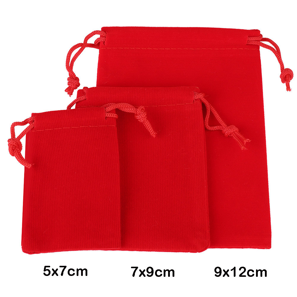 

10pcs/25pcs Small Velvet Bags 5x7 7x9 9x12cm Drawable Jewelry Bag Gift Wedding Party Display Present Sweets Packing Pouches