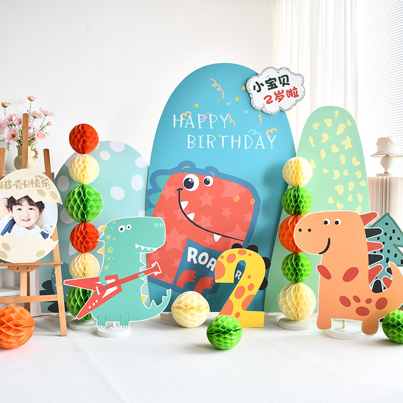 PAKET DEKORASI TEMA DINO DINOSAURUS BACKDROP / STANDING KARAKTER ULANG TAHUN ANAK / PAKET DEKORASI U