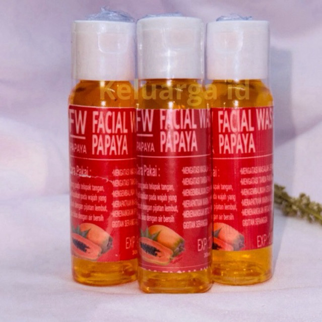 ️ FACIAL WASH ️ BPOM isi 4 pcs Sabun Cair Pepaya Facial Wash 30ML 60ml Pencuci Muka