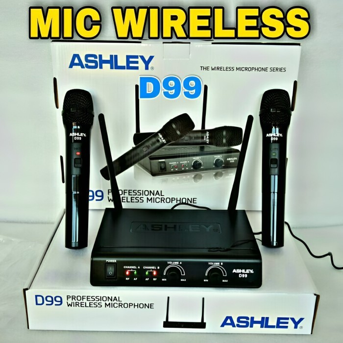 Microphone ASHLEY D99 Wireless / Mic Ashley D 99 2Mic Original