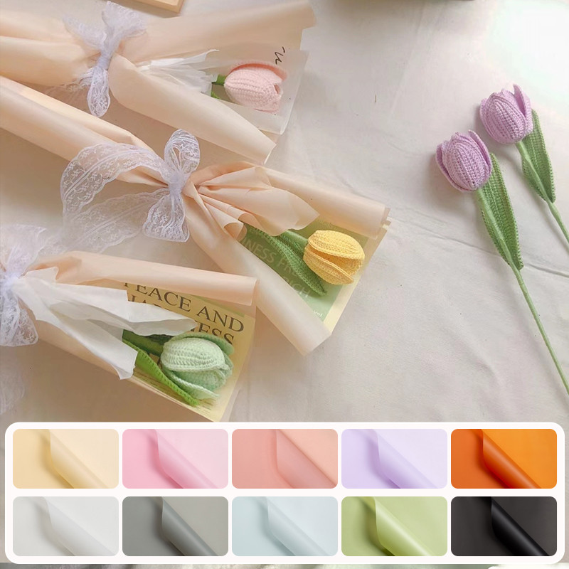 

57*57 cm Flower Wrapping Paper Solid Color Waterproof Packaging Paper DIY Bouquet Packaging Supplies Gifts Wrapping
