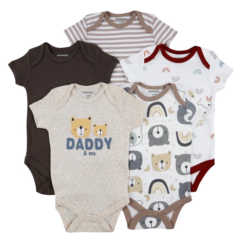 VS54RG MINIBOO - Baby Bodysuit 5pcs motif Teddy